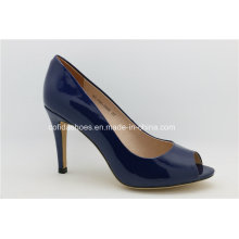 Fashion High Heels Open Toe Ladies Shoes in Blue